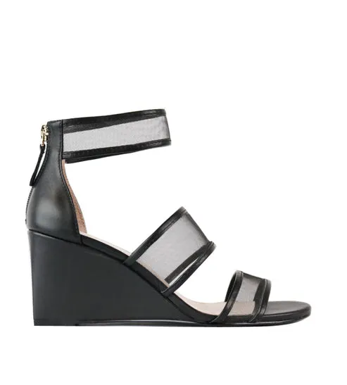 Cecelia Zip Strappy York Strap New Wedge Ankle Heel Sandal Sandals Great deal Dorothy Clear IoT-powered