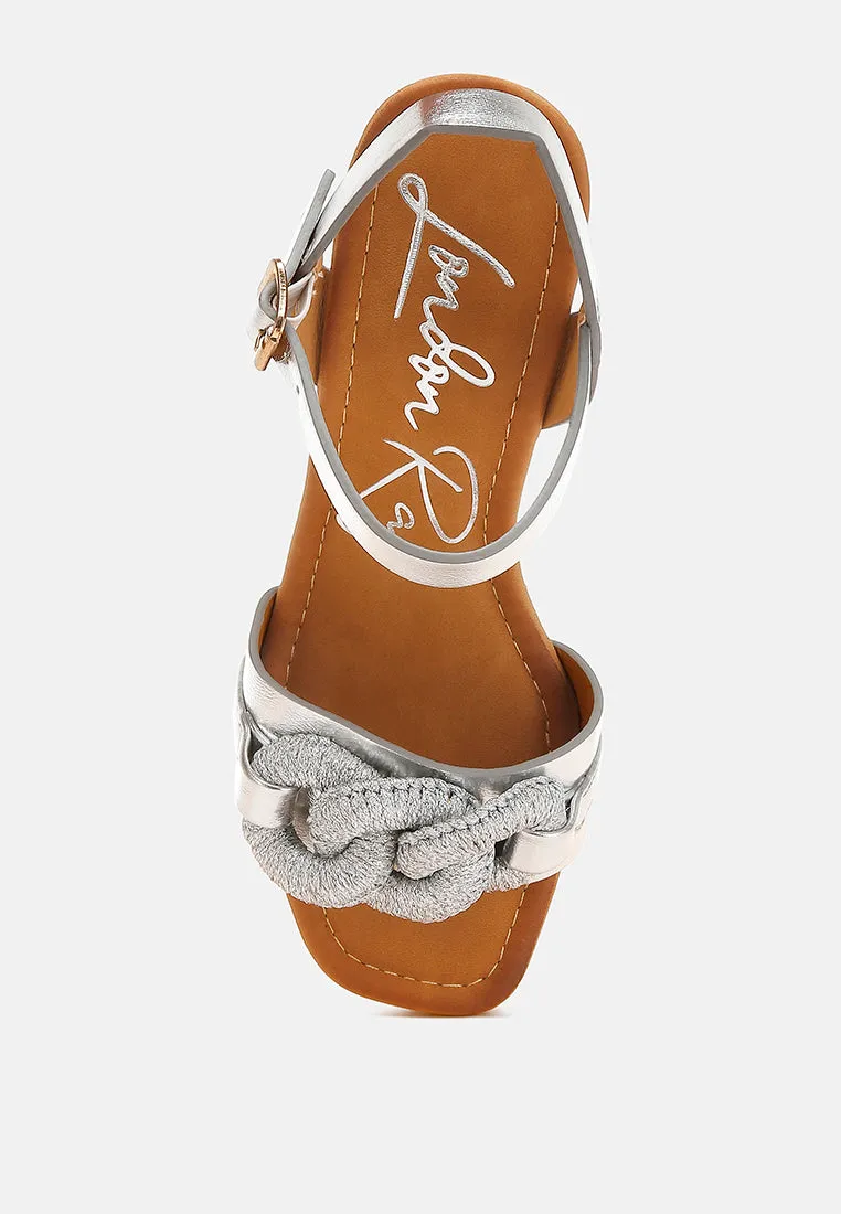 Chain Link Detail Wedge Sandals in RUW