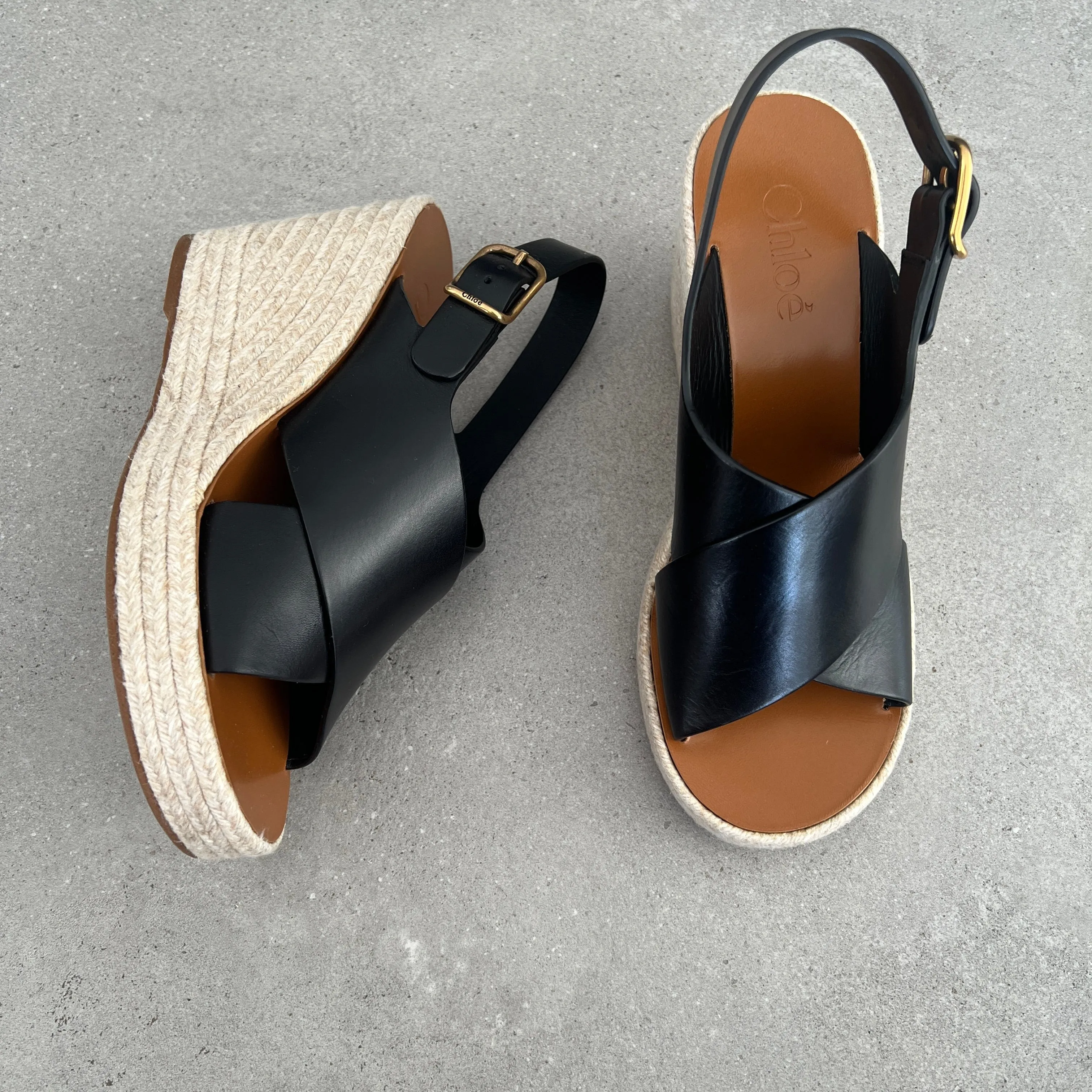 Chloe Pary Espadrille Wedge, Black