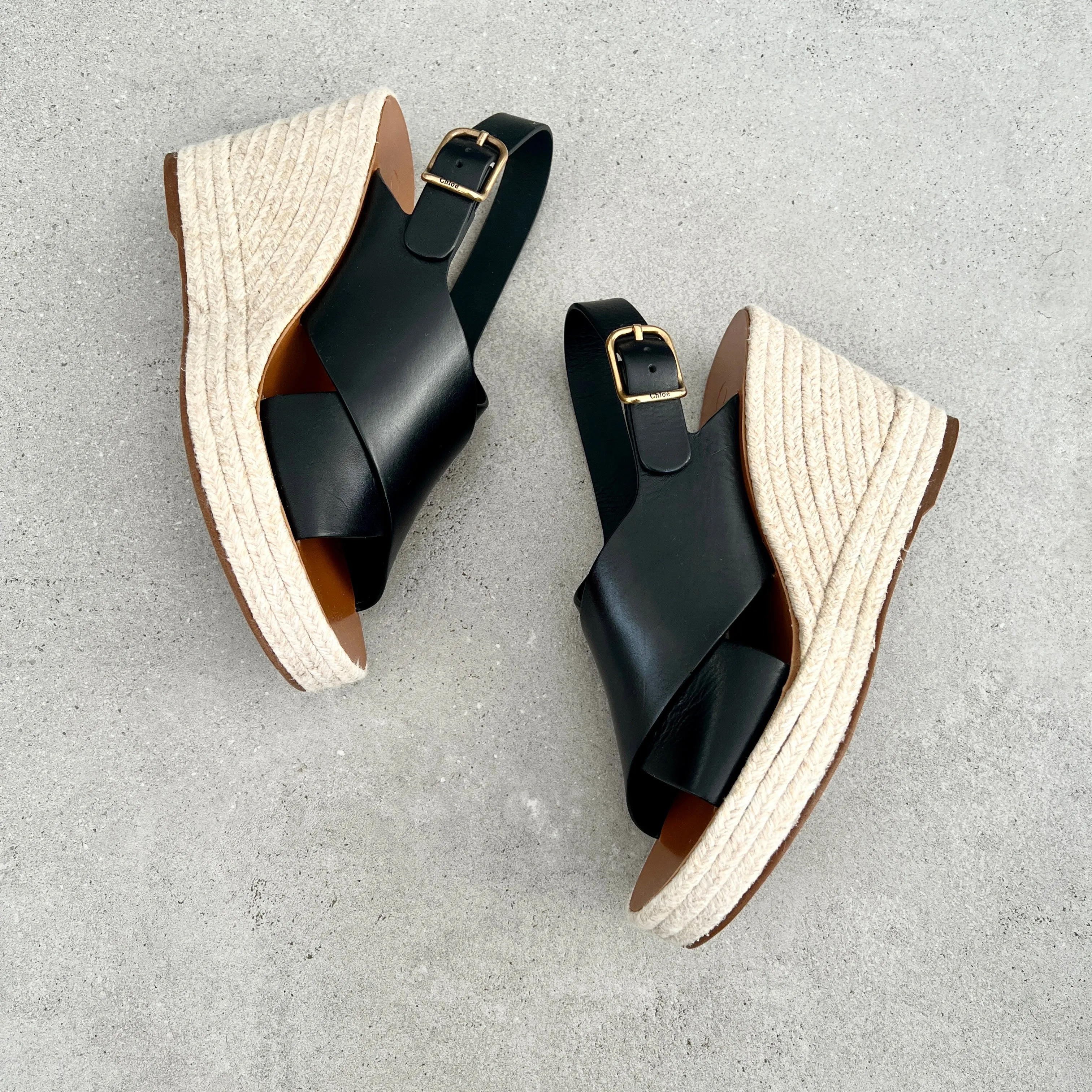 Chloe Pary Espadrille Wedge, Black
