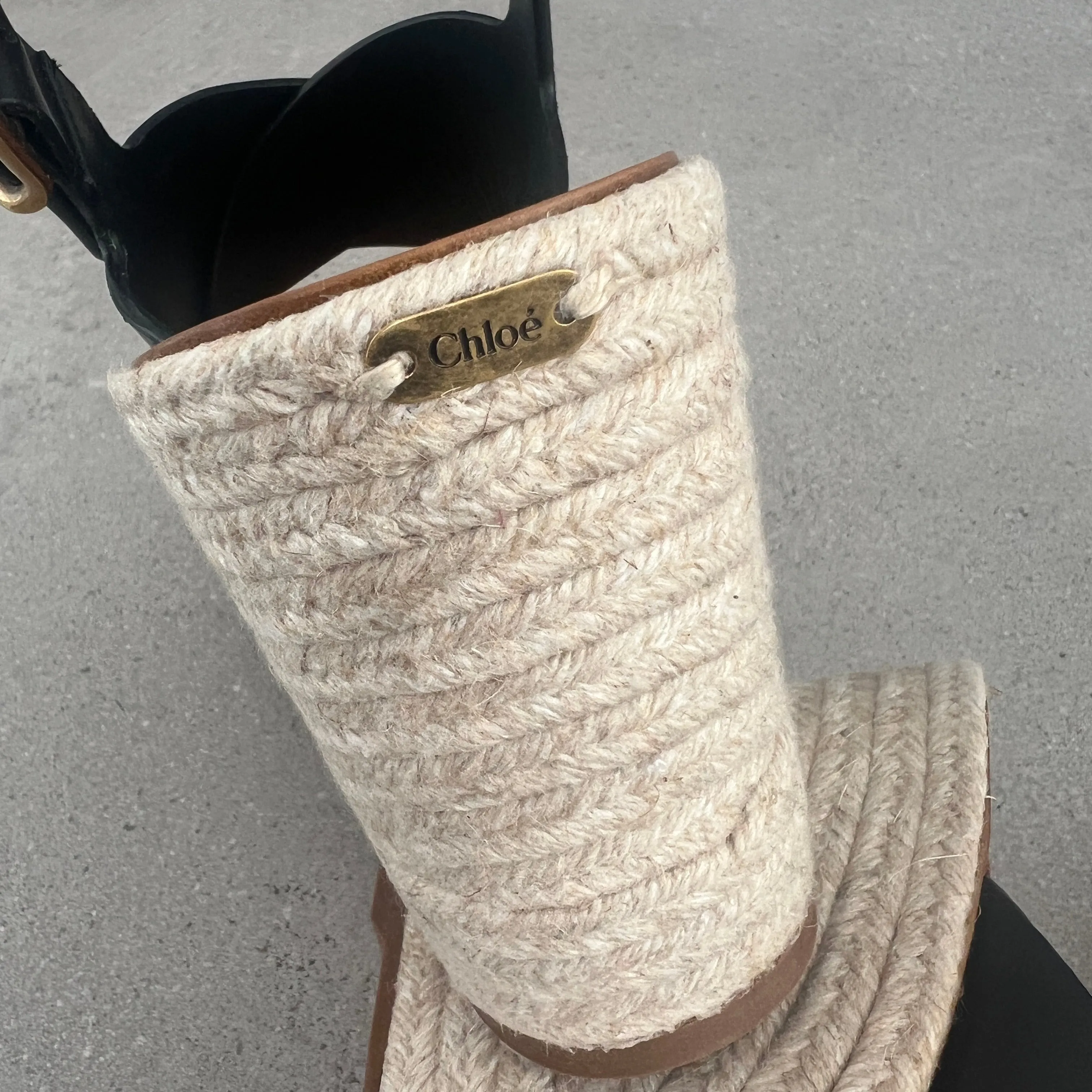 Chloe Pary Espadrille Wedge, Black