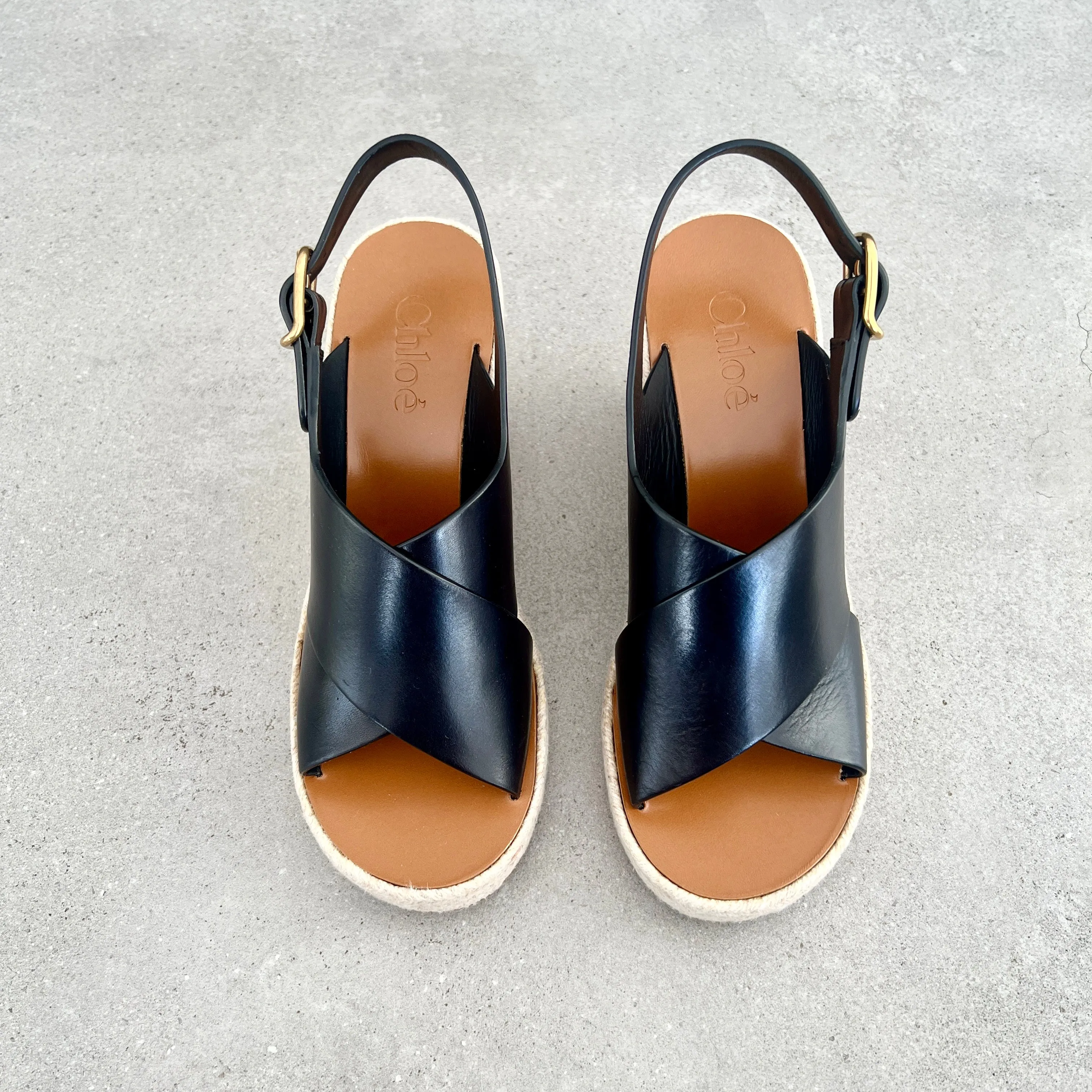 Chloe Pary Espadrille Wedge, Black