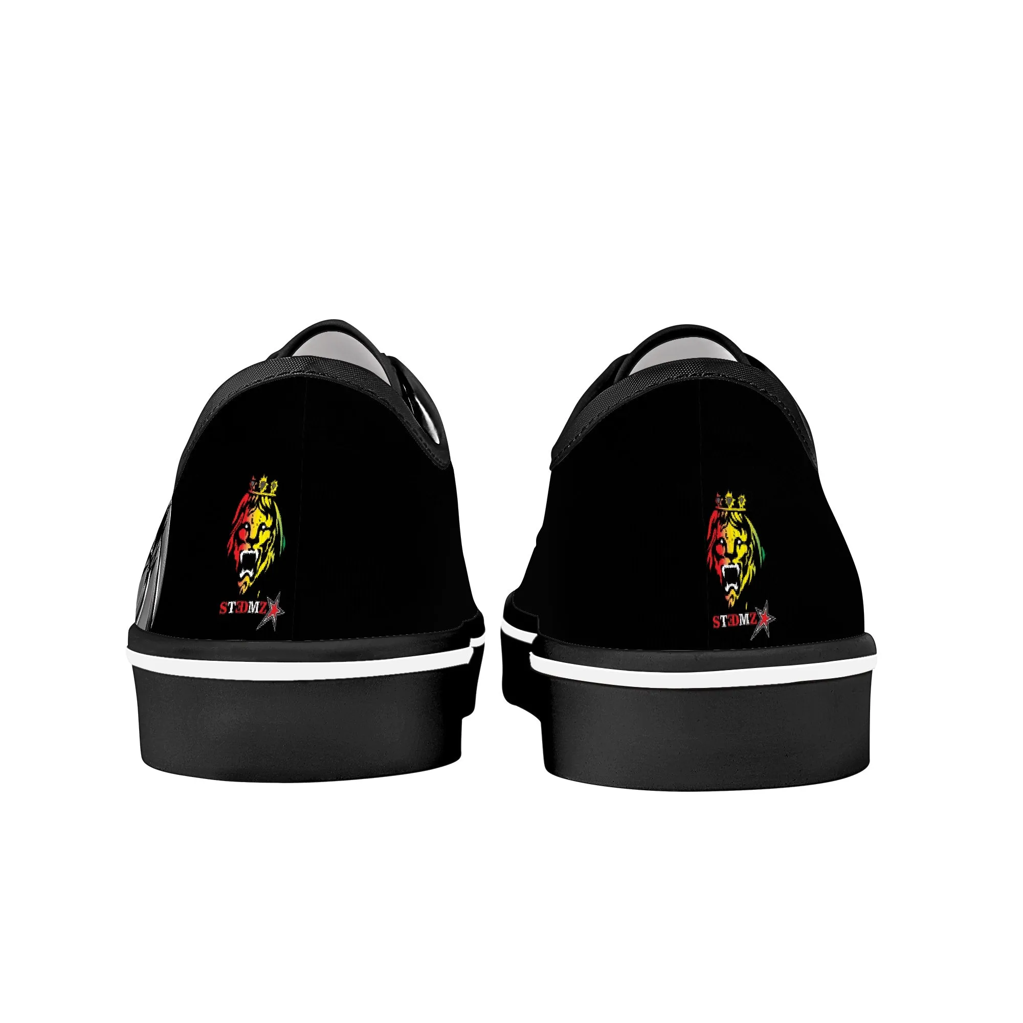 Chrome Lion - Black Canvas Low Top