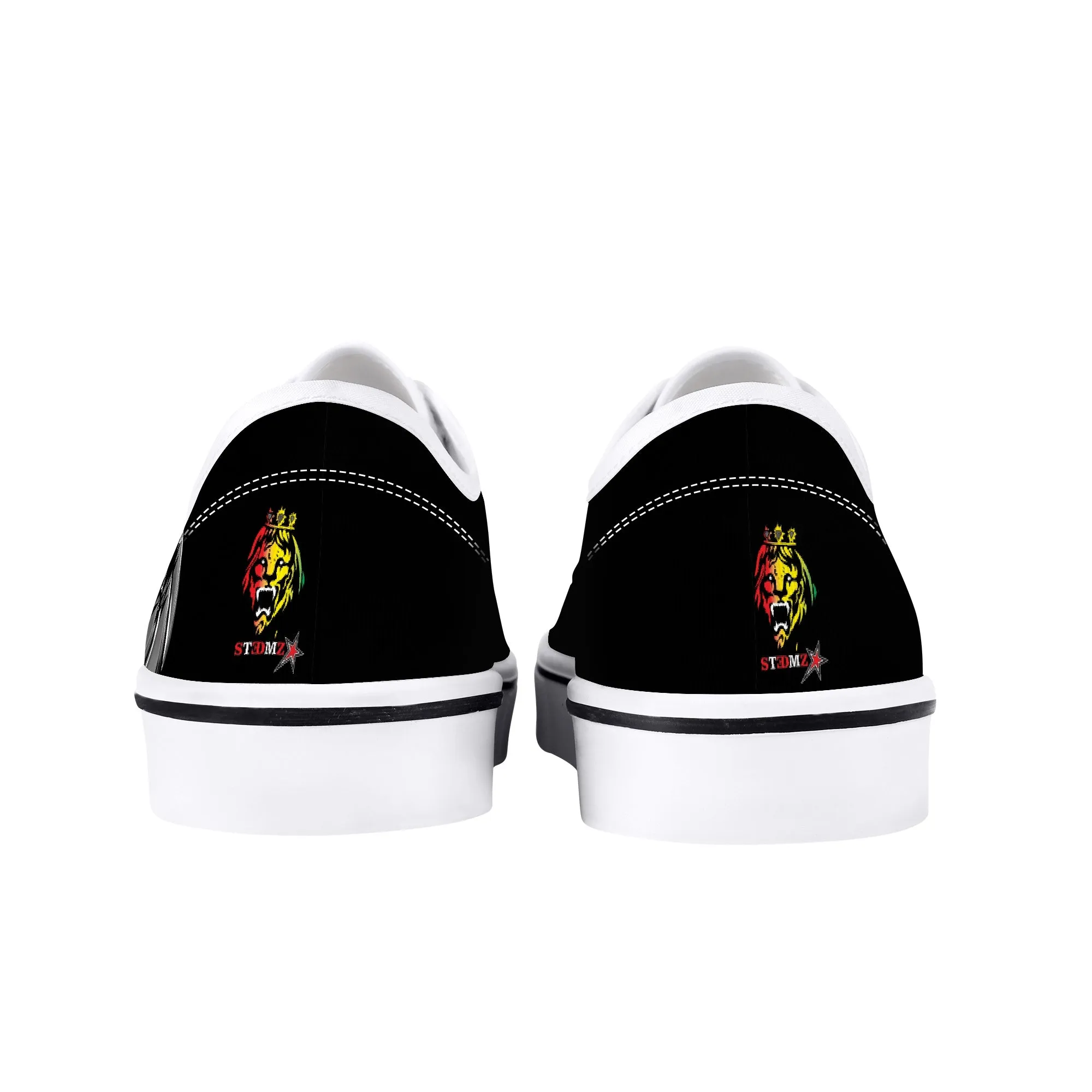 Chrome Lion - White Canvas Low Top