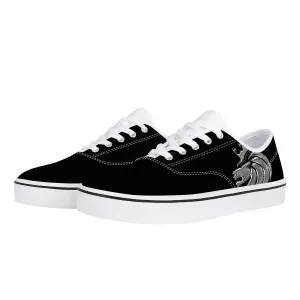 Chrome Lion - White Canvas Low Top