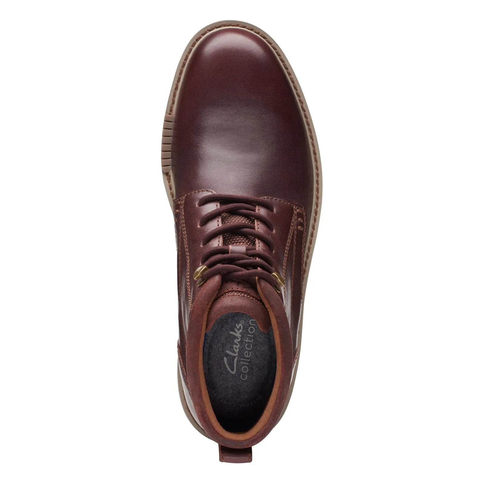 Clarks Men's Barnes Lace Oxford Boot, Brown Leather, 9
