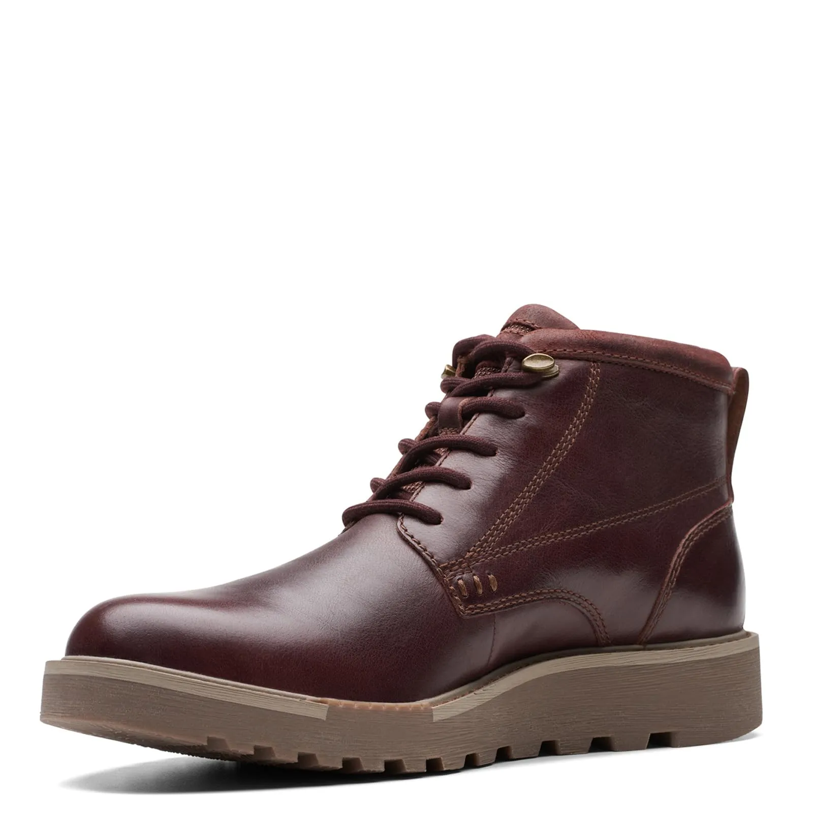 Clarks Men's Barnes Lace Oxford Boot, Brown Leather, 9