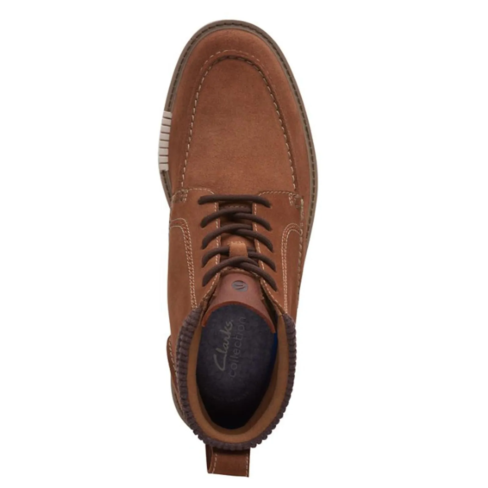 Clarks Men's Barnes Mid Oxford Boot, Cola Suede, 10