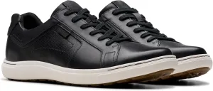 Clarks Men's Mapstone Lace Sneaker, Black Leather, 7