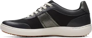 Clarks Unisex Nalle Fern Sneaker, Black Comb, 0 US Women