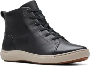 Clarks Unisex Nalle Vine Sneaker, Black Leat, 0 US Women