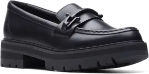 Clarks Unisex Orianna Bit Sneaker, Black Leat, 0 US Women