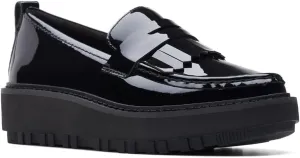 Clarks Unisex OriannaWLoafer Sneaker, Black Pat, 0 US Women