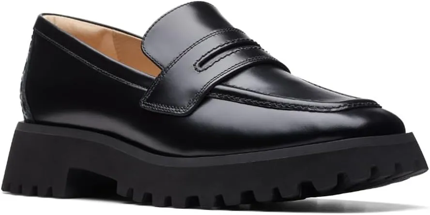 Clarks Unisex Stayso Edge Sneaker, Black Leat, 0 US Women