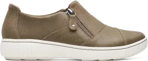 Clarks Women's Caroline Grace Oxford, Olive Suede, 7.5