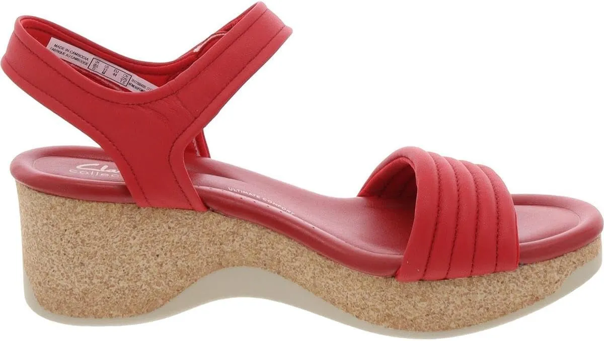 Clarks Womens Chelseah Gem Silhouette Wedge Ankle Strap