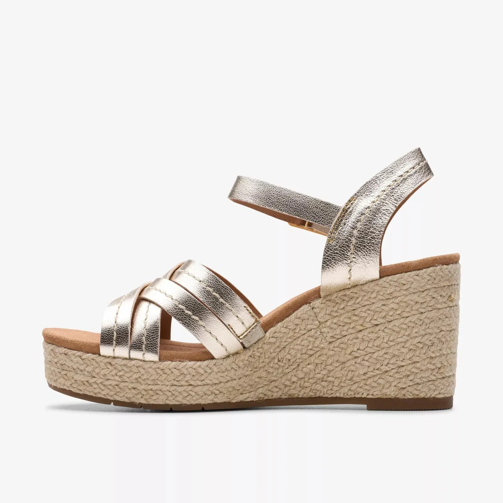 Clarks Women's Sabina Strap Champagne Leather 26181463