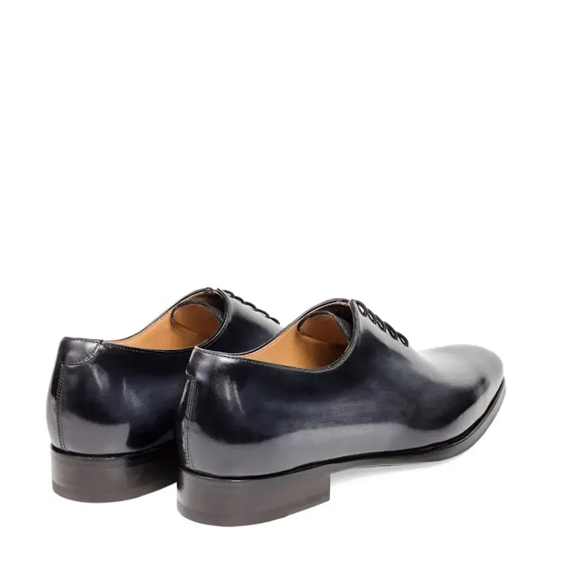Classic Plain Solid Shiny Leather Oxford Shoes
