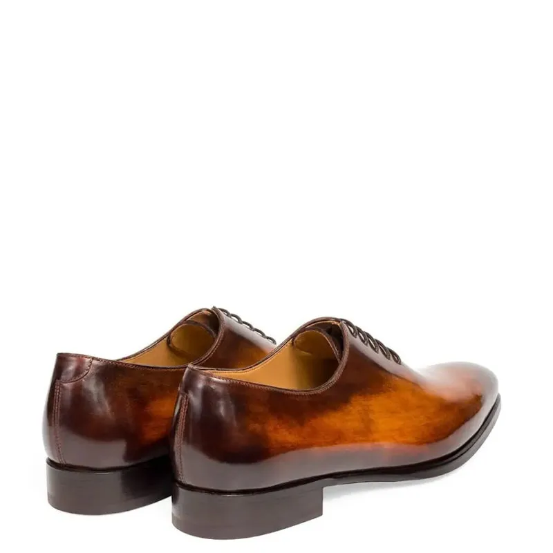 Classic Plain Solid Shiny Leather Oxford Shoes