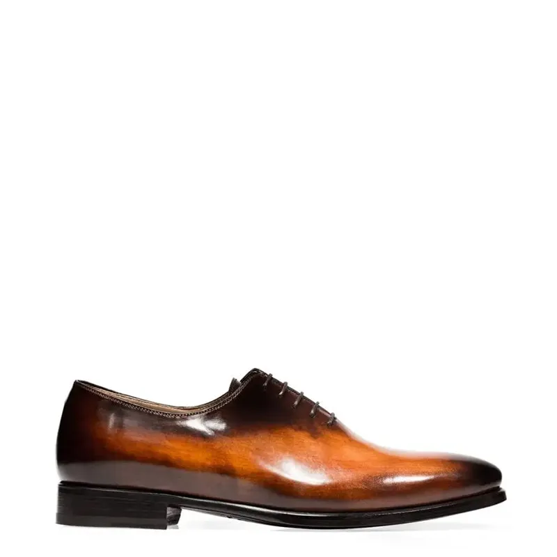 Classic Plain Solid Shiny Leather Oxford Shoes