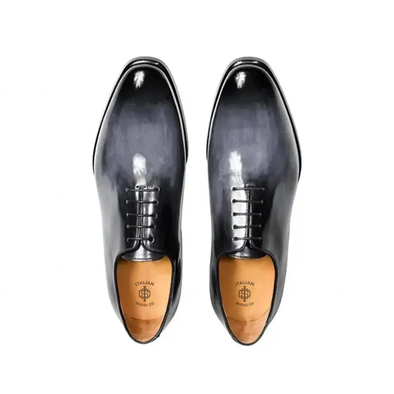 Classic Plain Solid Shiny Leather Oxford Shoes
