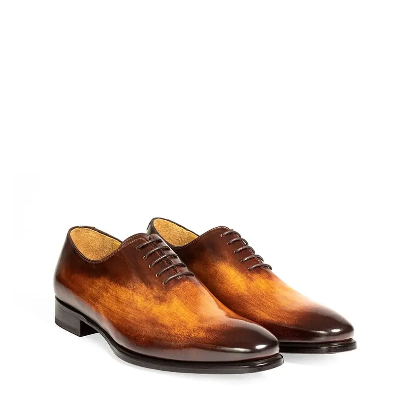 Classic Plain Solid Shiny Leather Oxford Shoes
