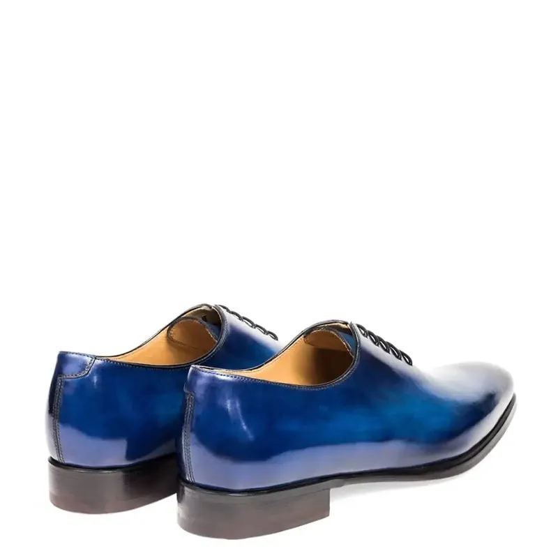 Classic Plain Solid Shiny Leather Oxford Shoes