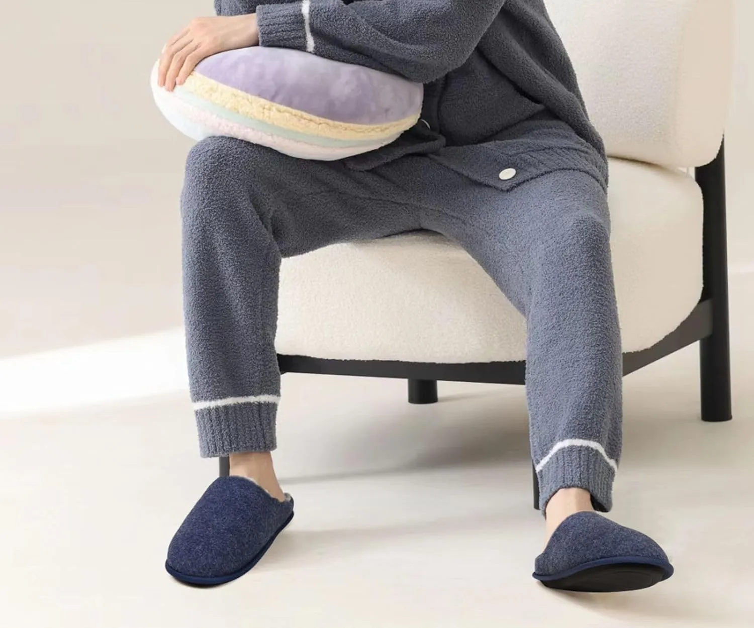 COFACE Unisex Mens Womens Cozy Memory Foam Scuff Slippers Casual Slip On Warm House Shoes Indoor/Outdoor Sandal Slippers With Arch Support Rubber Sole Size 4-15