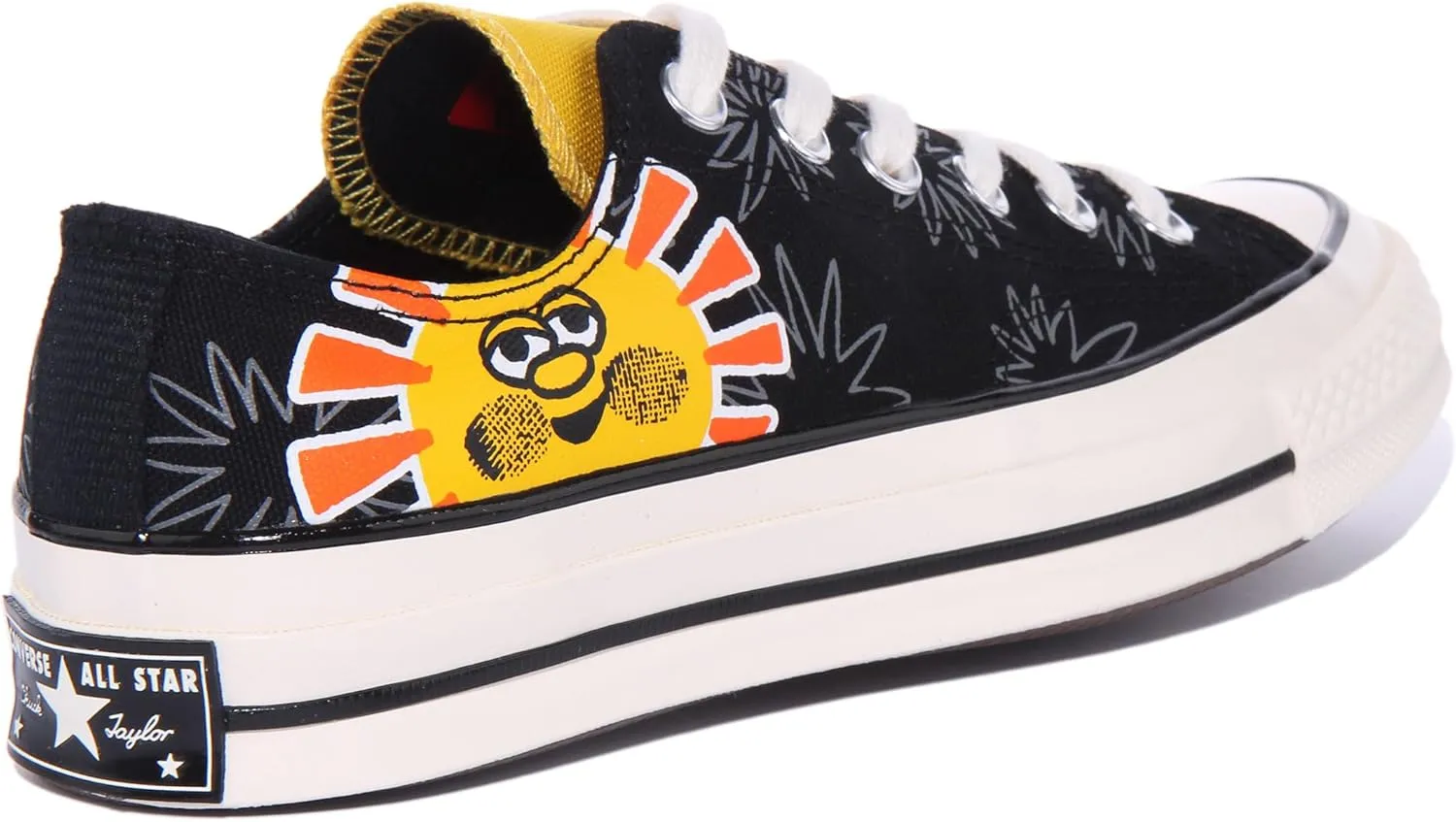 Converse Chuck 70 OX Trainers with Colourful Print Sunny Floral Casual Shoes City Shoes Black/Multicoloured