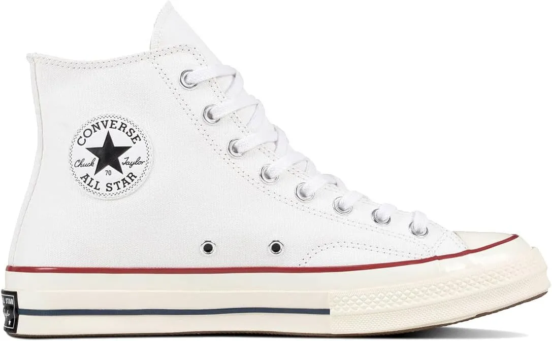 Converse Men's Chuck Taylor 70 Hi Top, White/White/Garnet/Egret, Size 3.5
