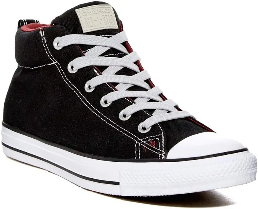 Converse Men's Chuck Taylor Street Mid Sneaker Shoes (11, Black/Oyster Gray)