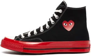 Converse Unisex 70 CDG Hi Black/Red/Egret 9 Men/Women 11
