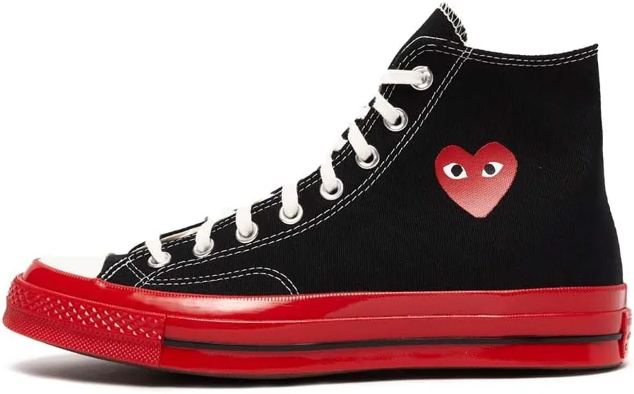 Converse Unisex 70 CDG Hi Black/Red/Egret 9 Men/Women 11