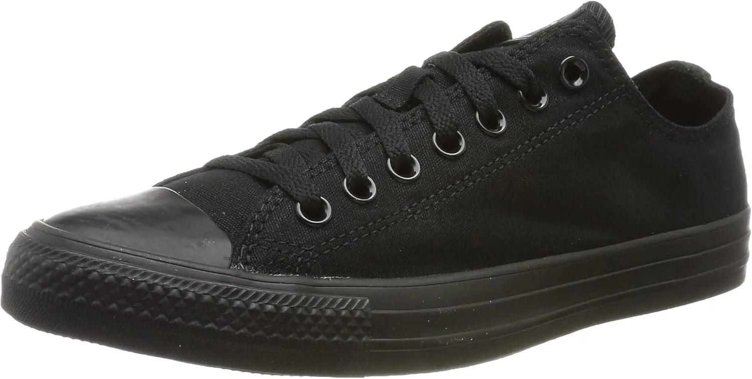 Converse Unisex Chuck Taylor All Star Low Top Black Monochrome Sneakers - 10 B(M) US Women / 8 D(M) US Men