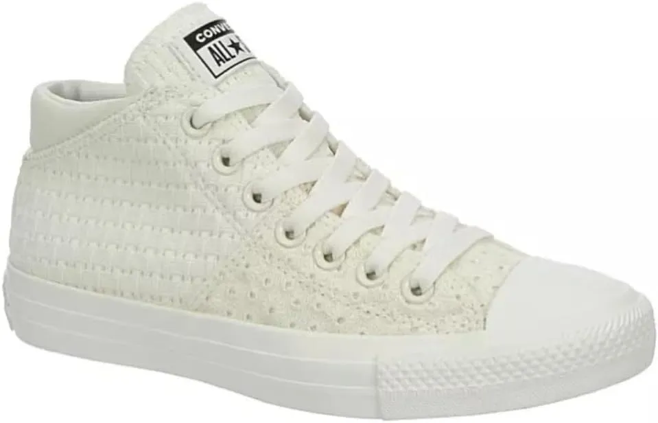 Converse Unisex Chuck Taylor All Star Madison Mid Canvas Sneaker - Lace up Closure Style - Egret/Vintage White 6.5