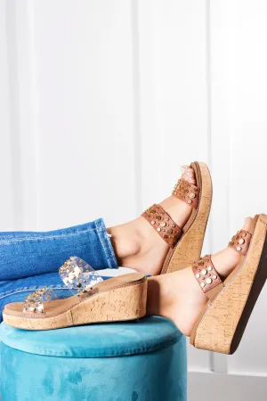 Corky's Bad Habit Women's Studded Strap Wedge Sandal