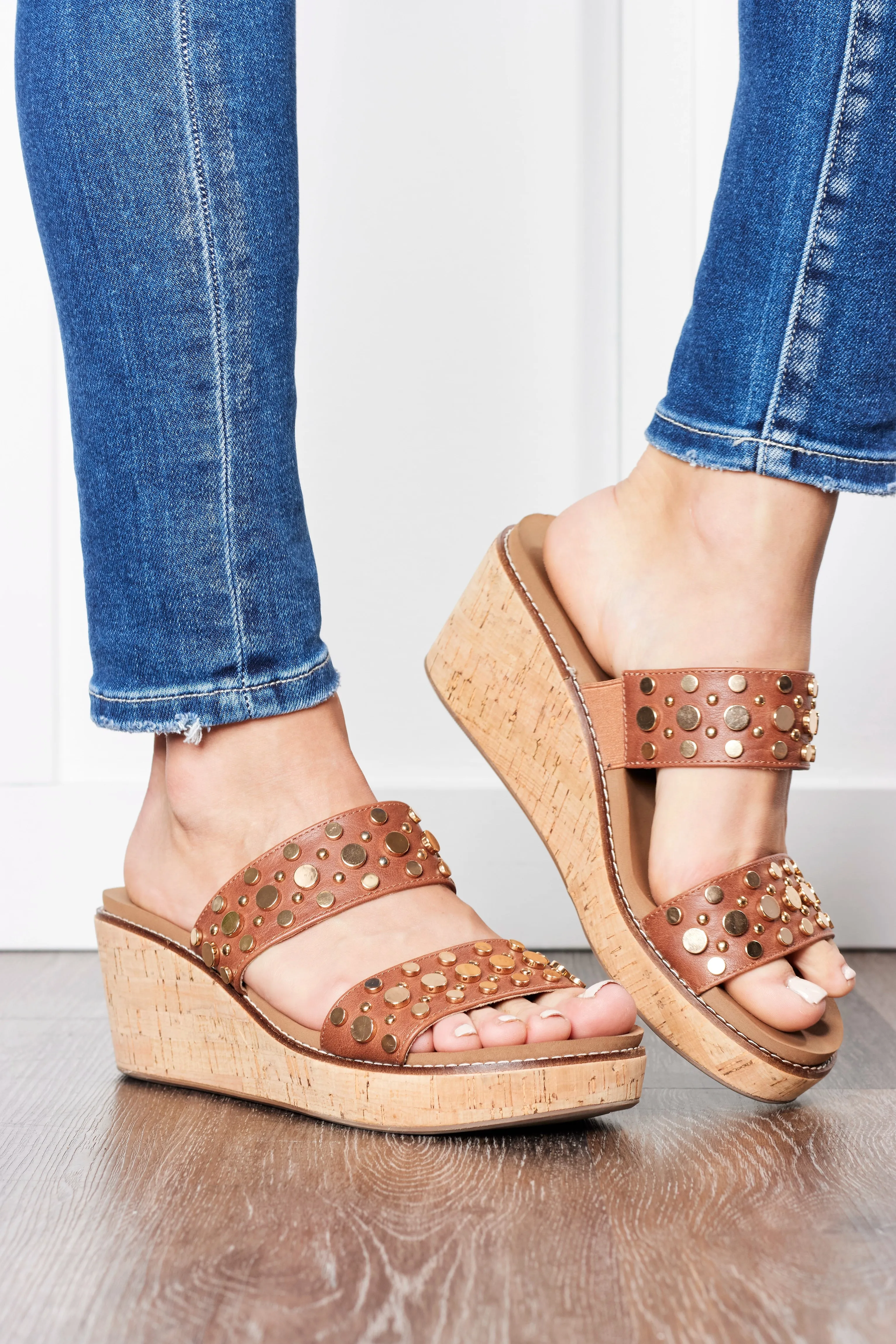 Corky's Bad Habit Women's Studded Strap Wedge Sandal