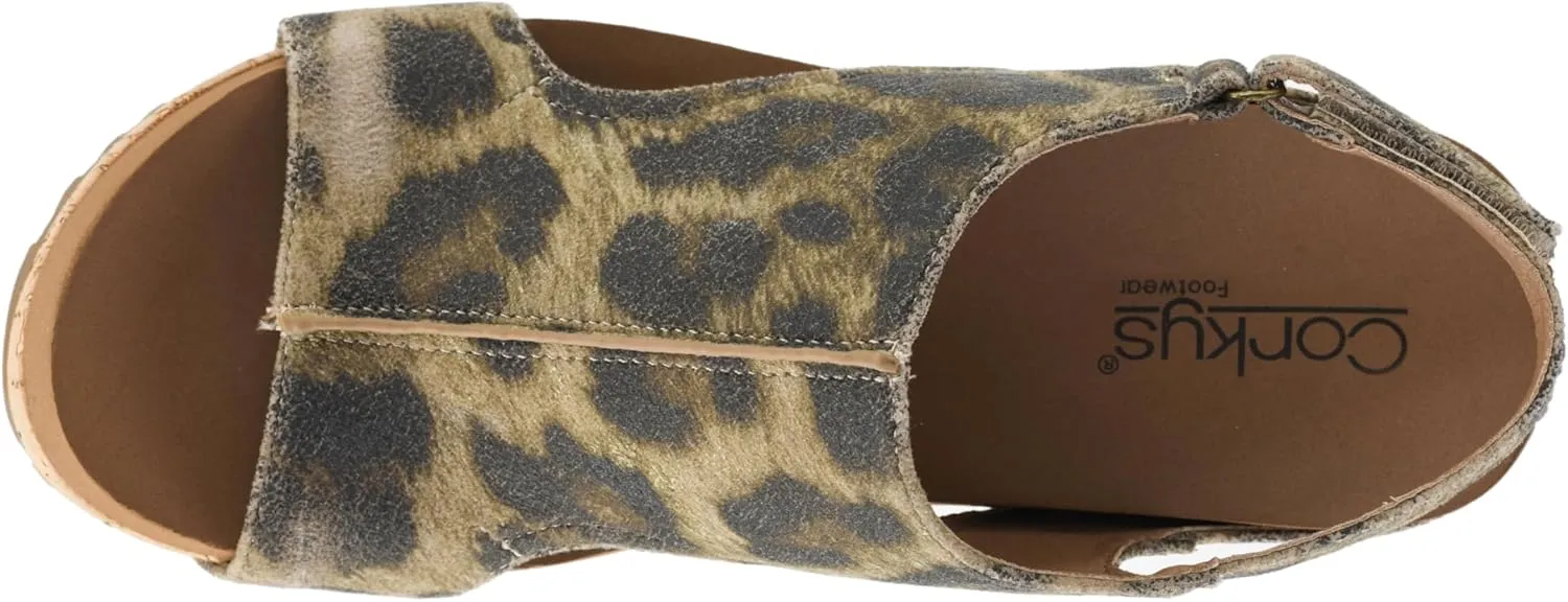 Corkys Footwear Womens Carley Wedges, Featuring Corkys EVA Foam Cushioned Insoles, A 2.5 Inch Heel, Lightweight For All Day Wear, And Hook And Loop Closure