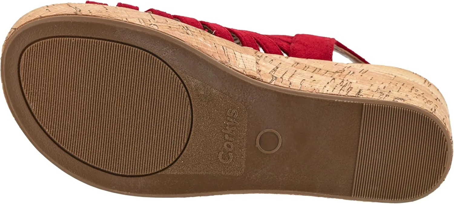 Corkys Footwear Women's Oopsie Daisey Wedge - Featuring a 2.5-Inch Heel, A Strappy and Breathable Upper, Signature Corkys Soft EVA Insoles for All-Day Wear