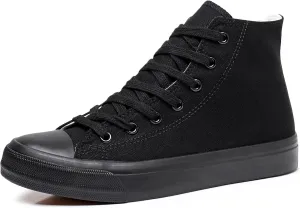 CullForYou Women's Retro Hightop Sneaker Shoe (11 M US,All-Black)