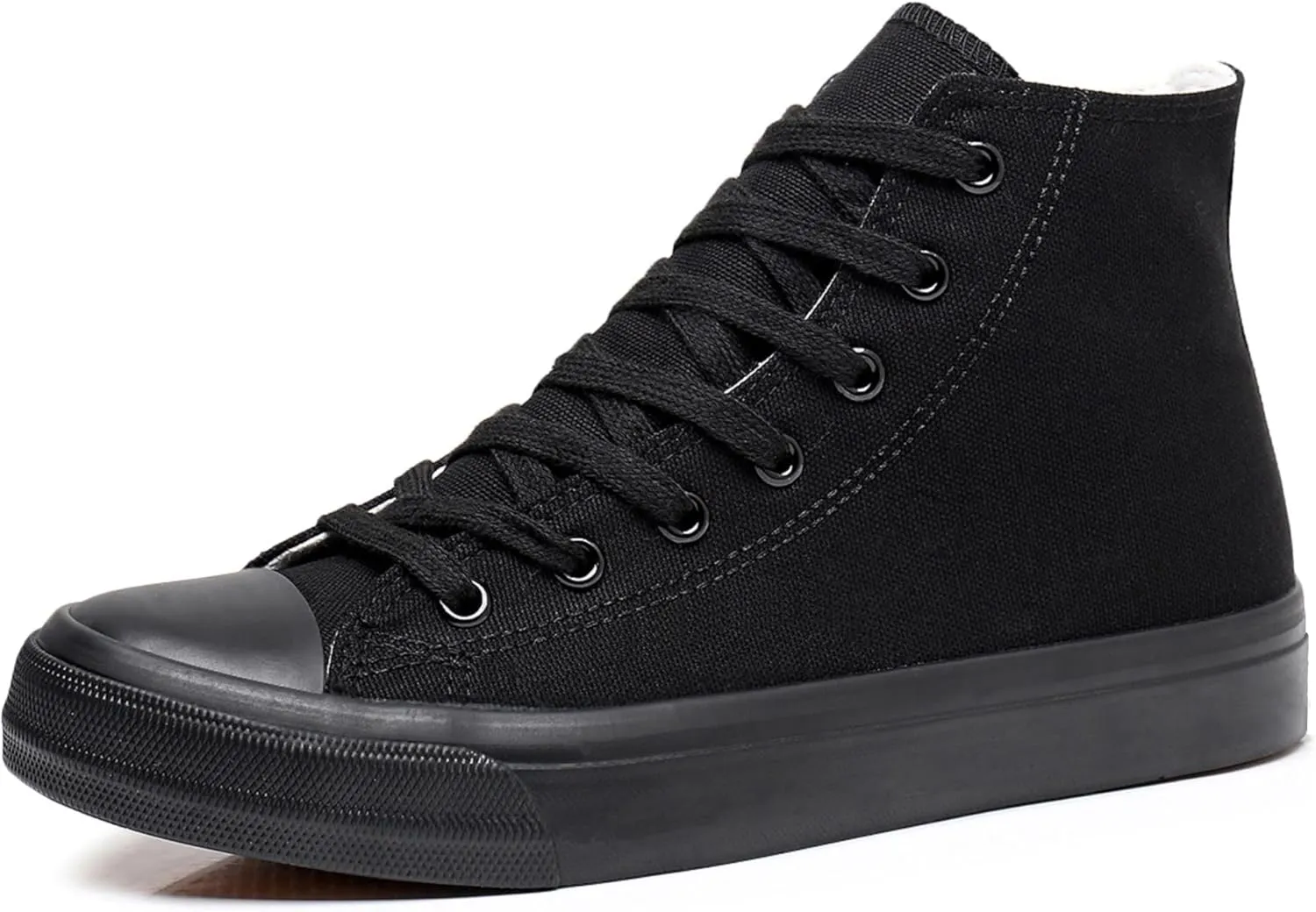 CullForYou Women's Retro Hightop Sneaker Shoe (11 M US,All-Black)