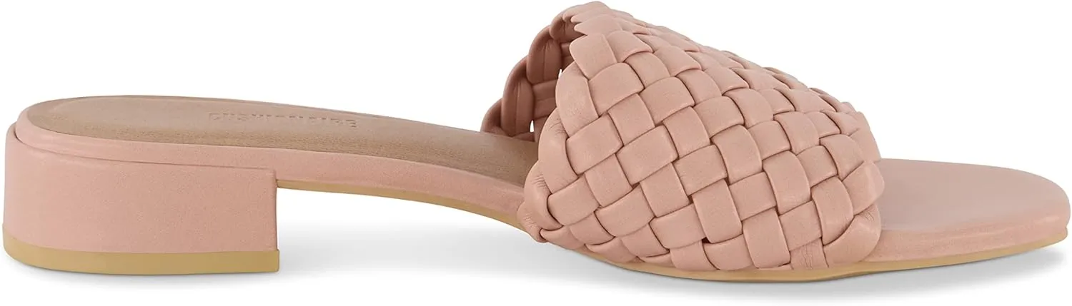 CUSHIONAIRE Women's Nerida woven low block heel sandal  Memory Foam