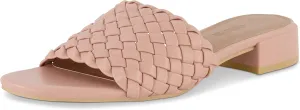 CUSHIONAIRE Women's Nerida woven low block heel sandal  Memory Foam