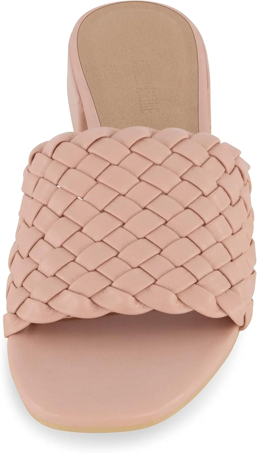 CUSHIONAIRE Women's Nerida woven low block heel sandal  Memory Foam