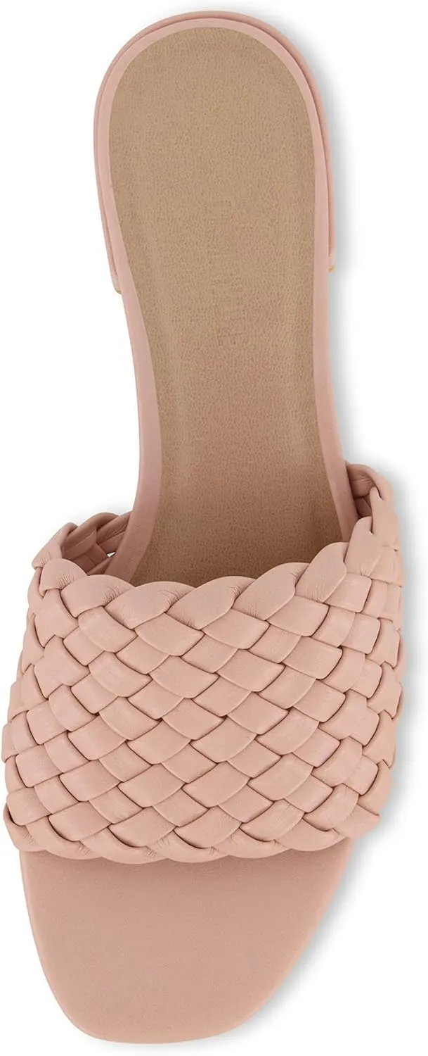 CUSHIONAIRE Women's Nerida woven low block heel sandal  Memory Foam