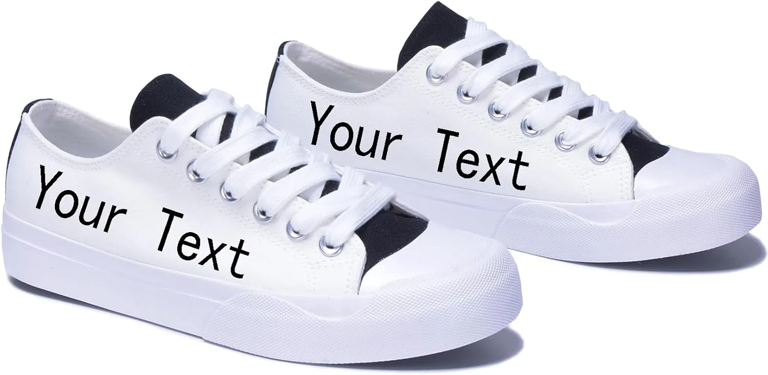 Custom Men's Canvas Low Top Fashion Sneaker Customized Personalized Cosplay Design with Photo Lace-up Classic Casual Shoes for Women Gift