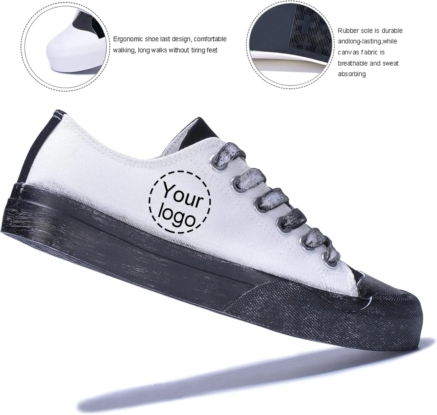 Custom Men's Canvas Low Top Fashion Sneaker Customized Personalized Cosplay Design with Photo Lace-up Classic Casual Shoes for Women Gift