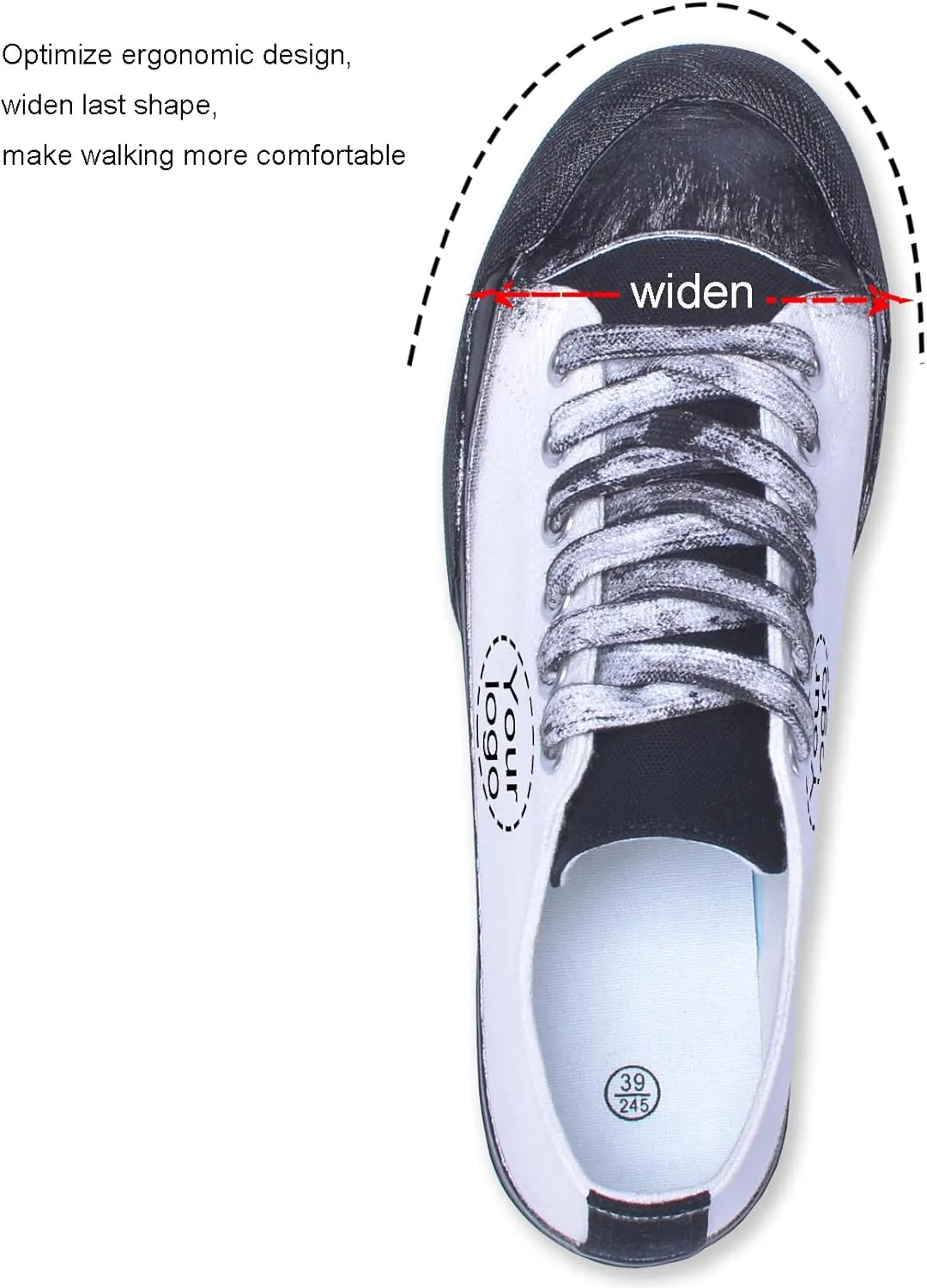 Custom Men's Canvas Low Top Fashion Sneaker Customized Personalized Cosplay Design with Photo Lace-up Classic Casual Shoes for Women Gift