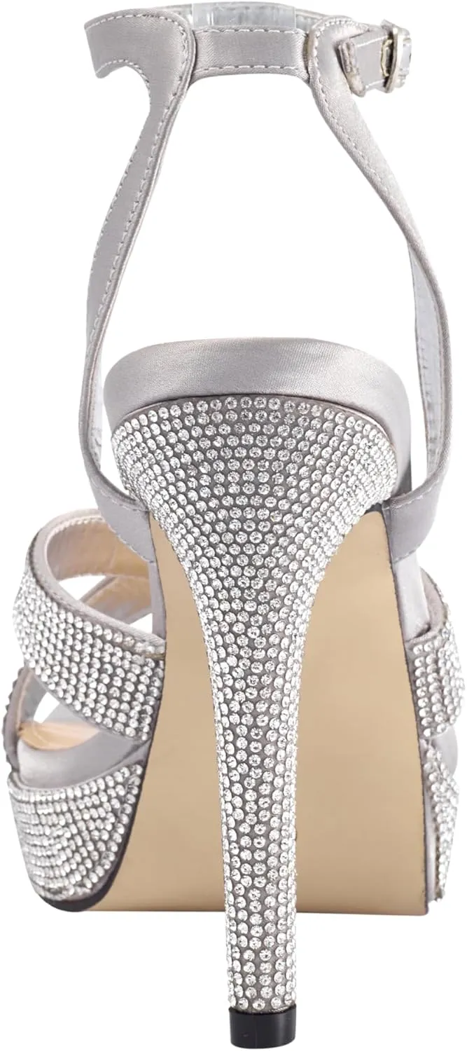Daisy Rhinestone Heel Platform Sandal