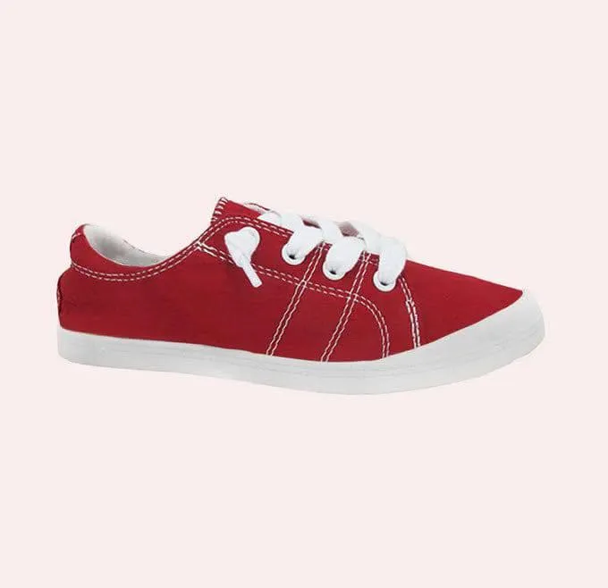 Dallas Red Canvas Sneakers